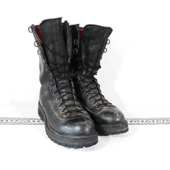 Black Leather Combat Boots main image 11